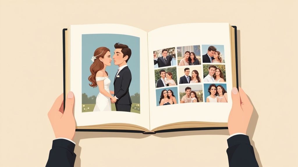 Woman holding a photo album