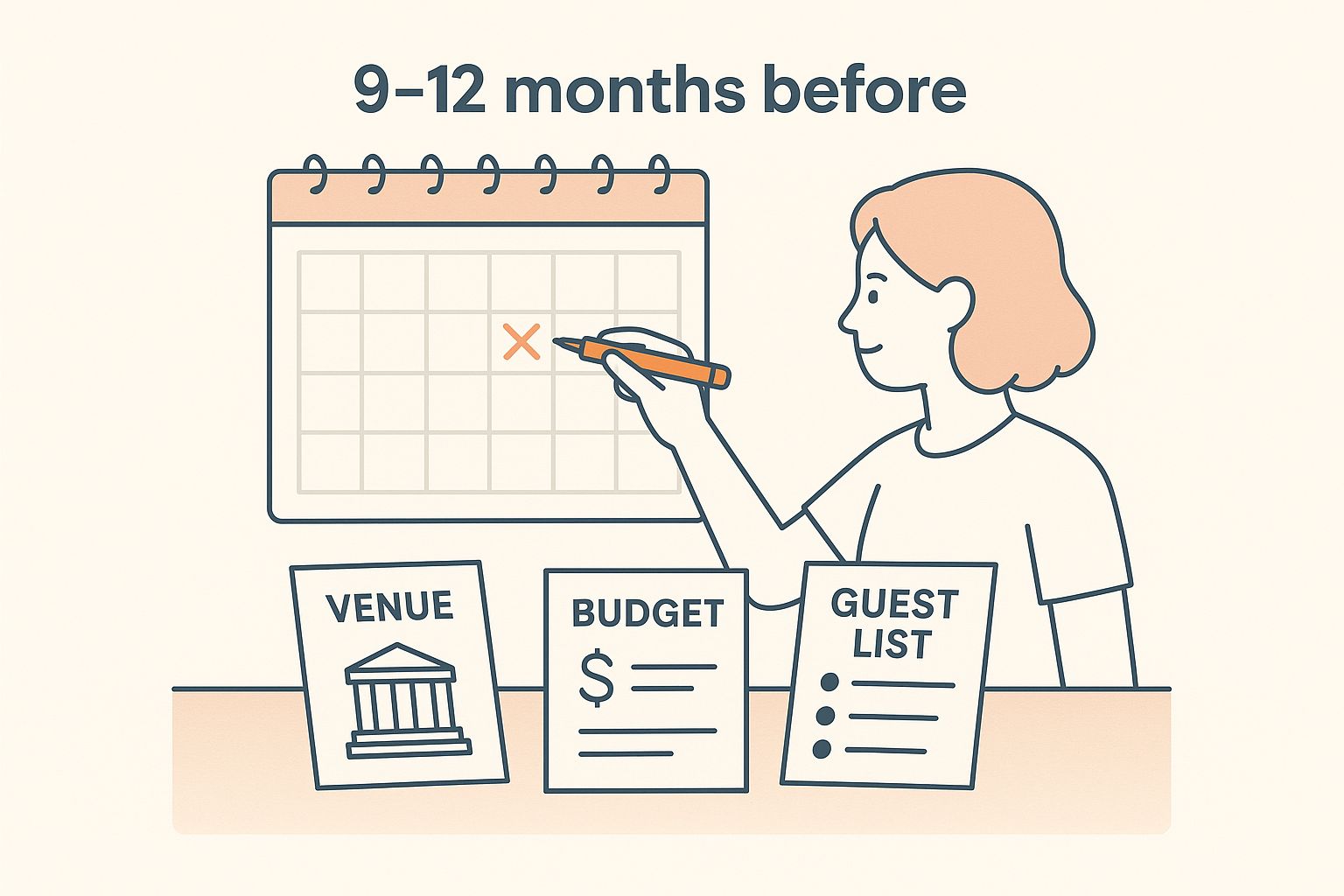 Infographic about event planning timeline template