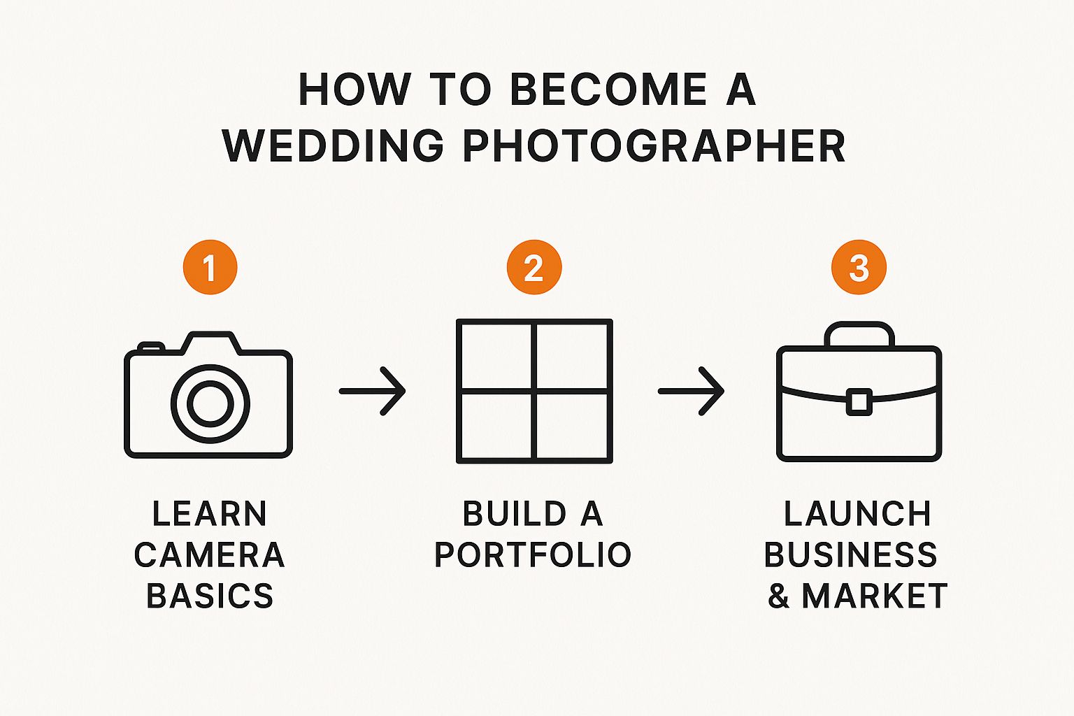 Infographic about how to become a wedding photographer