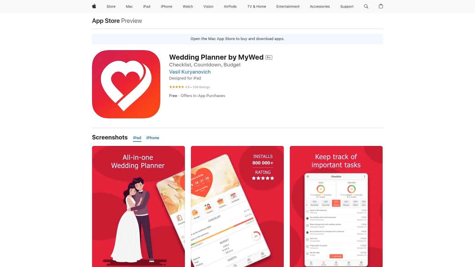 MyWed – Wedding Planner (iOS)