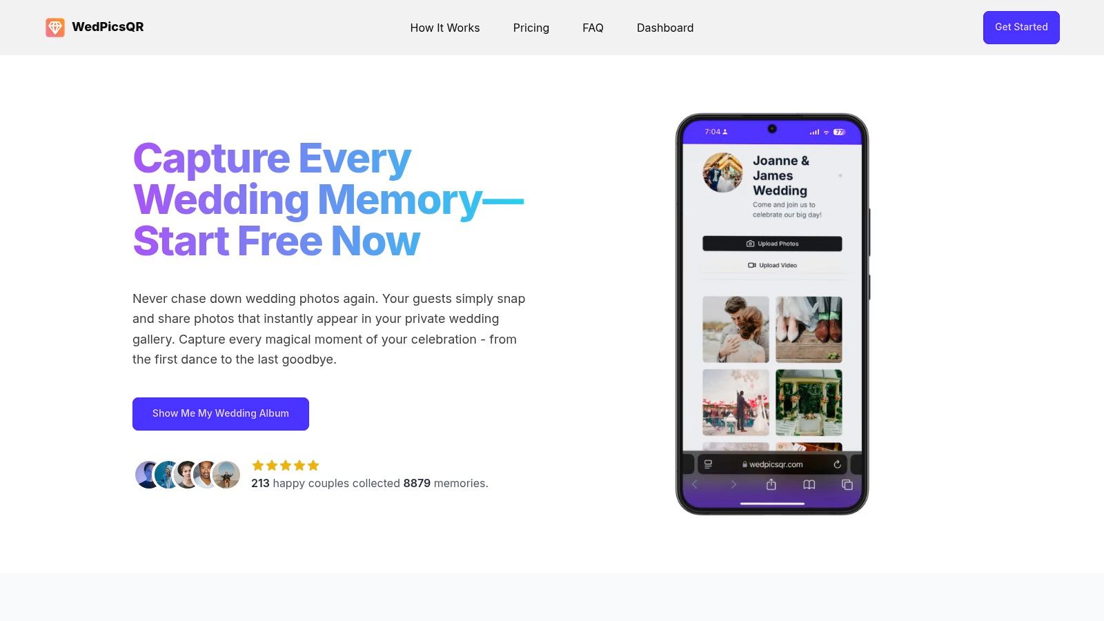 1. WedPicsQR: The Ultimate for App-Free Event Photo Collection