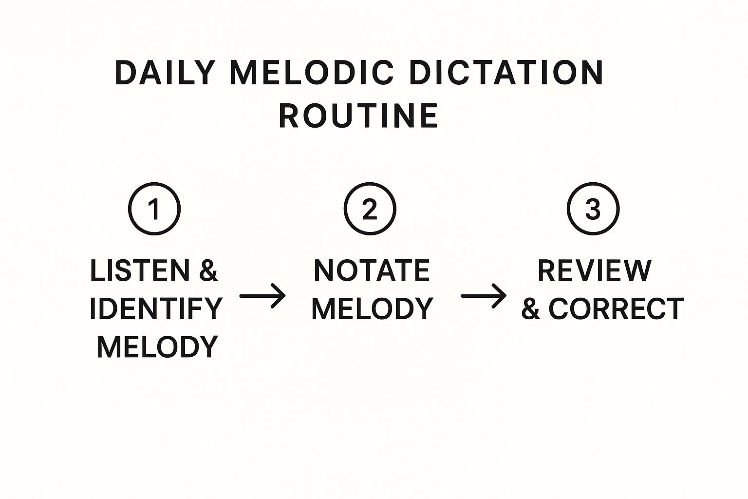 Infographic about practicing melodic dictation