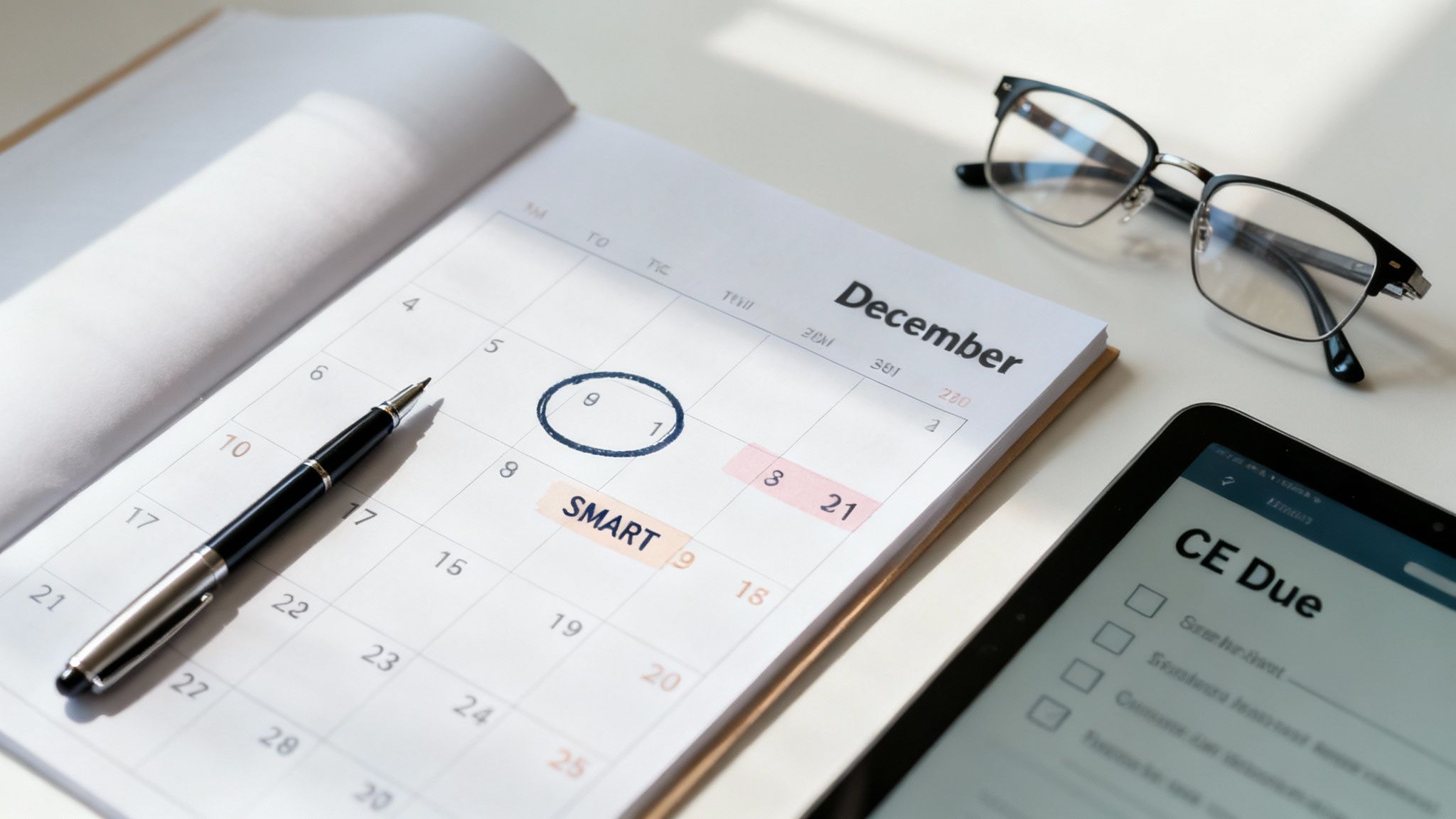 A person marking a calendar with a yellow highlighter to emphasize an important date.