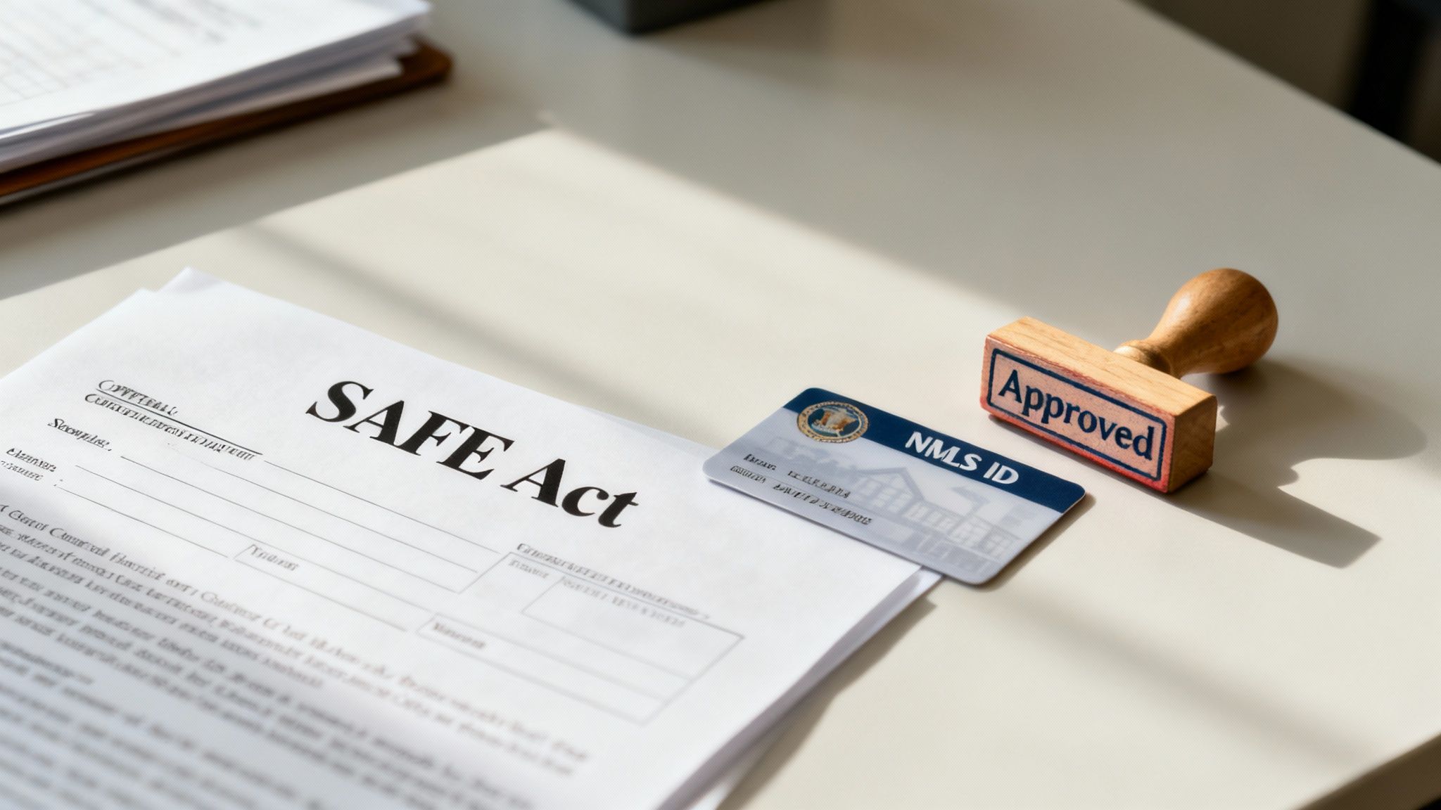 Modern professional reviewing digital documents on a tablet, symbolizing the streamlined NMLS process.