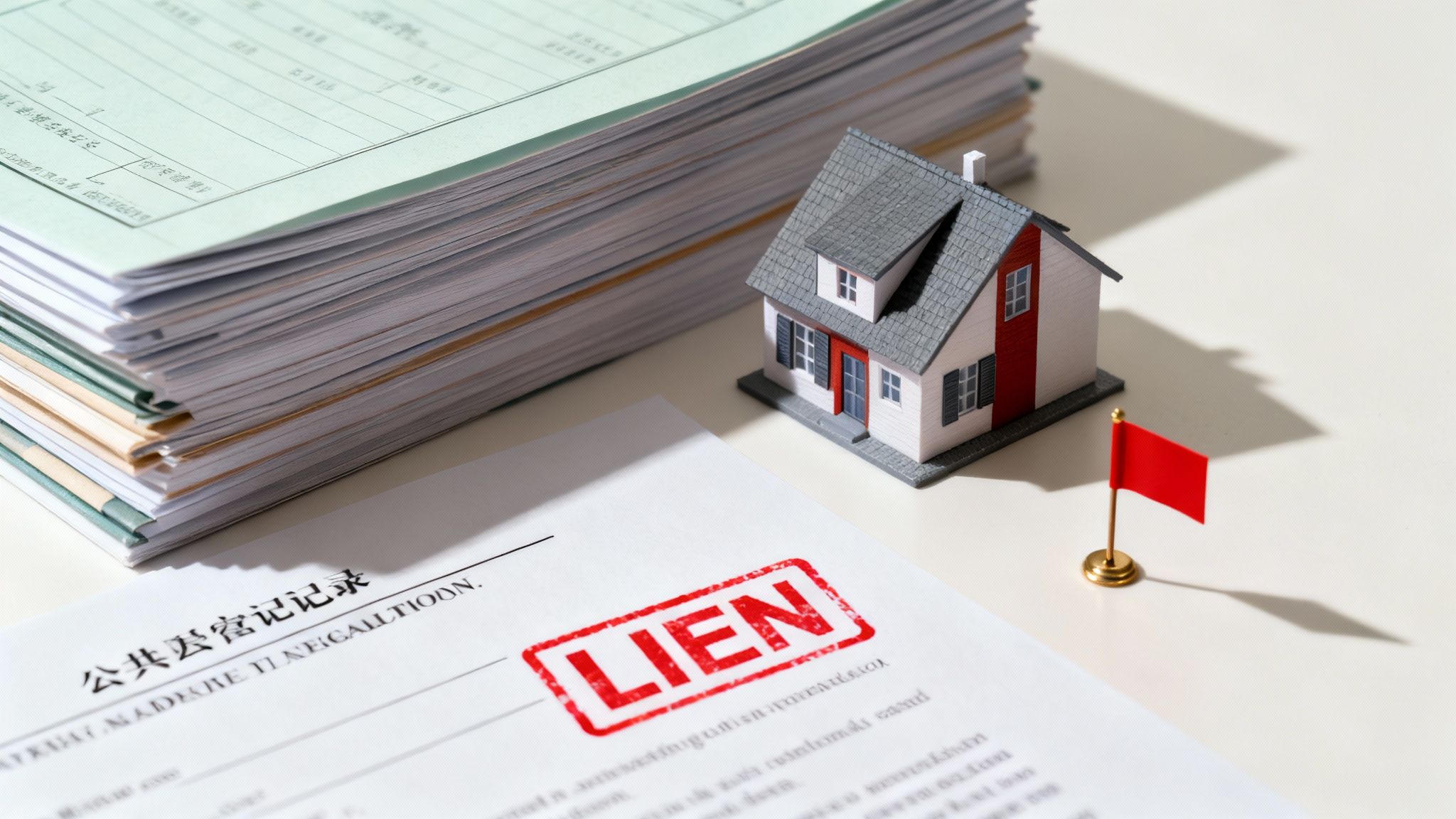 An image showing a magnifying glass closely examining a property deed, highlighting the importance of a thorough title search.