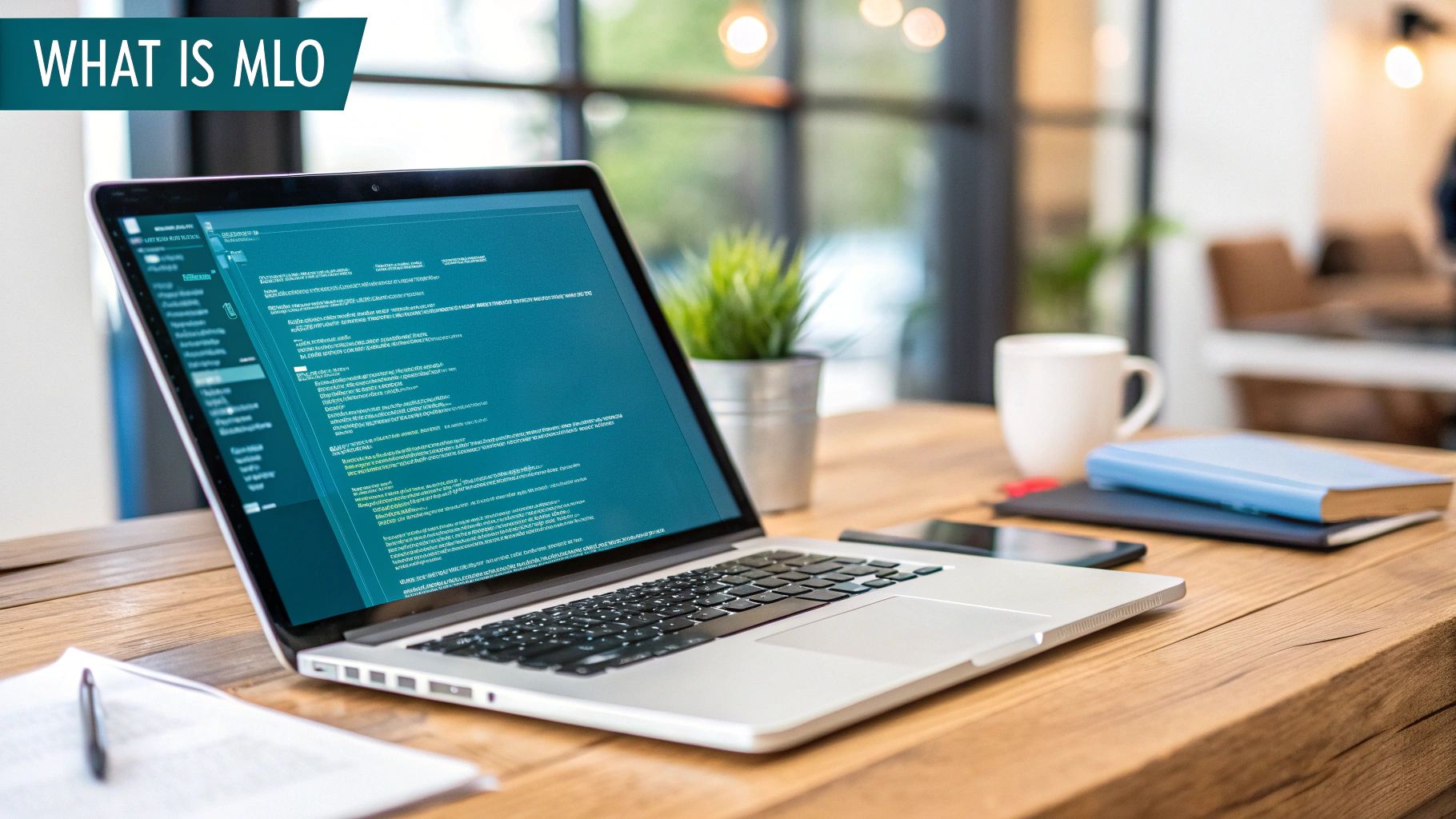 A modern office setting where a professional is explaining mortgage documents to a smiling couple.
