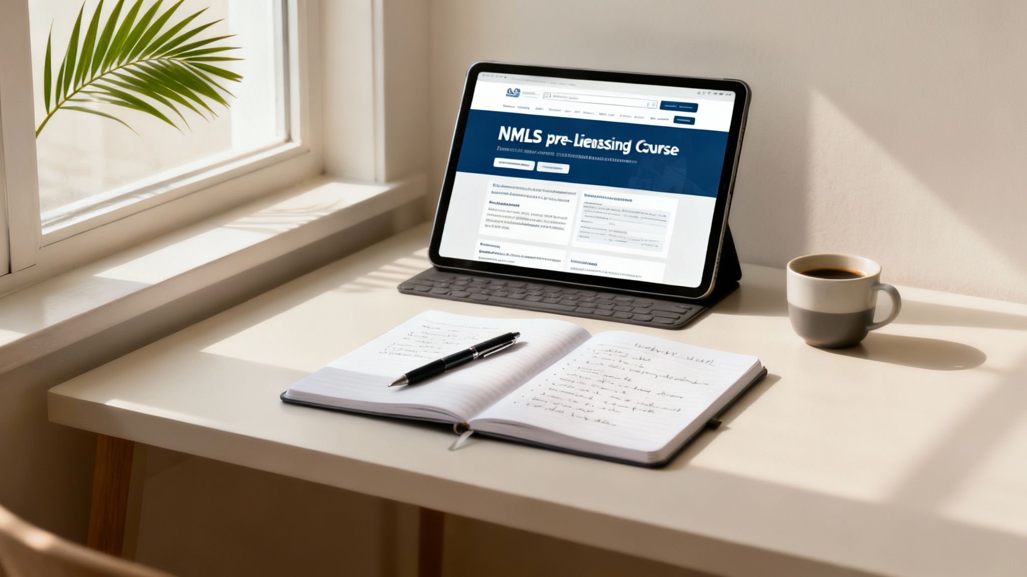 A young professional woman smiles while taking an online course on her laptop in a bright, modern living room.
