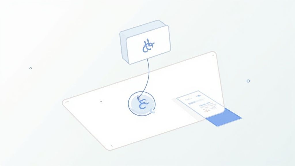 A close-up of a button with an icon and gradient, symbolizing advanced styling and accessibility considerations.