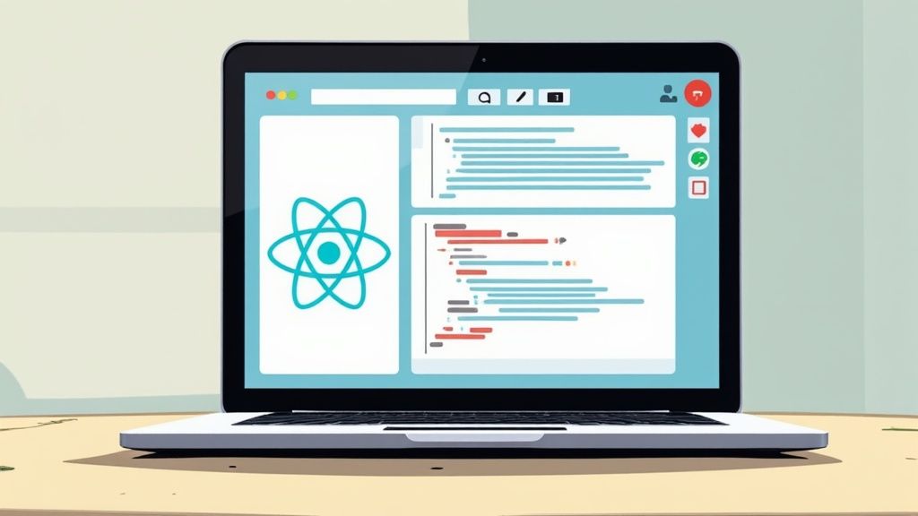 A diagram showing the relationship between JavaScript and React