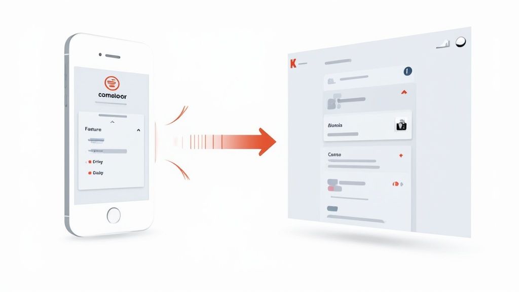 A mobile device showcasing a responsive hamburger menu overlay.