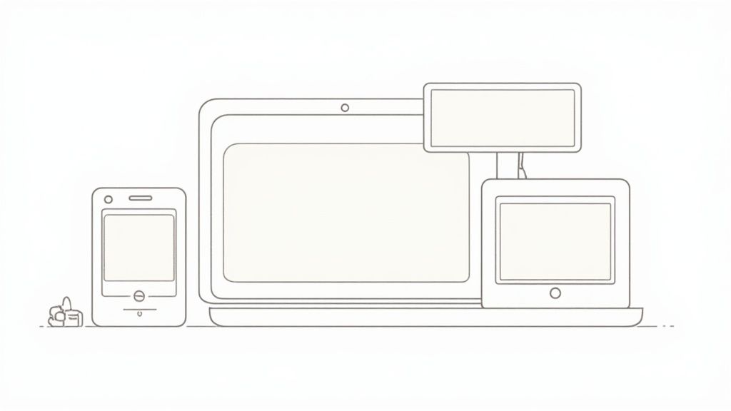 A visually striking but optimized website hero image on a laptop screen.