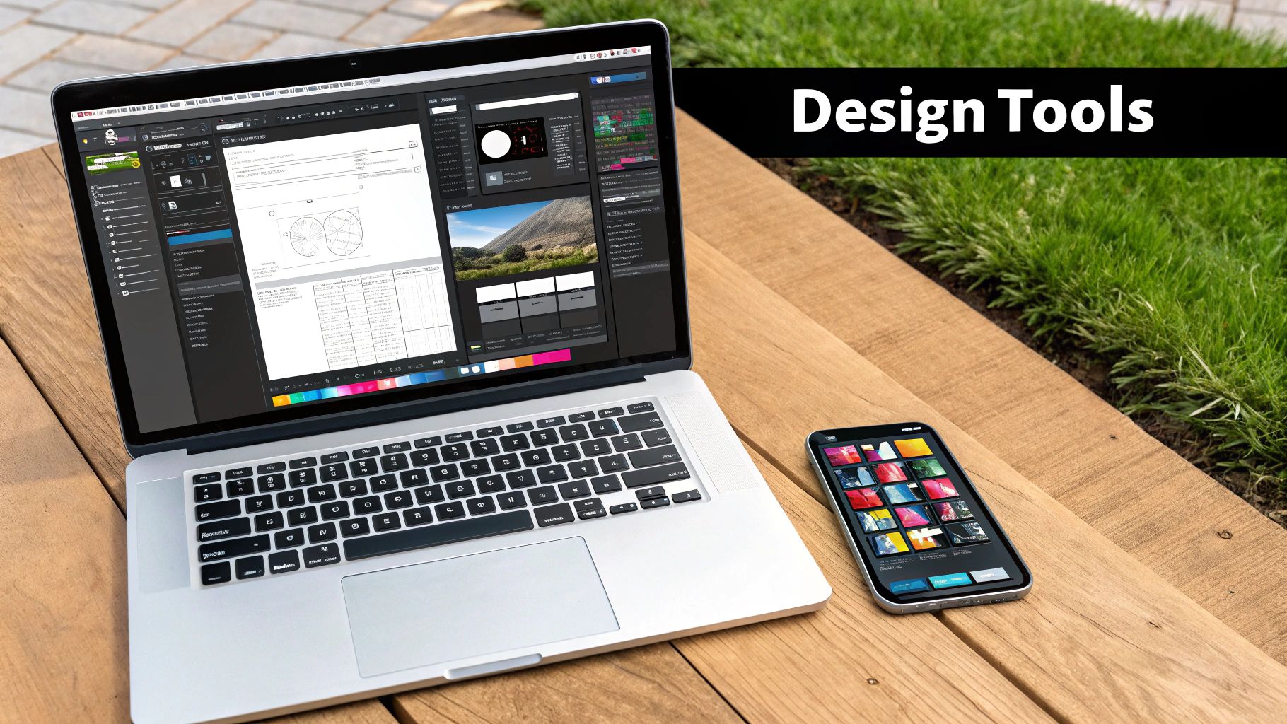 A developer uses Magic UI's responsive components on a screen, with code snippets and visual elements showing a smooth transition from mobile to desktop layouts.
