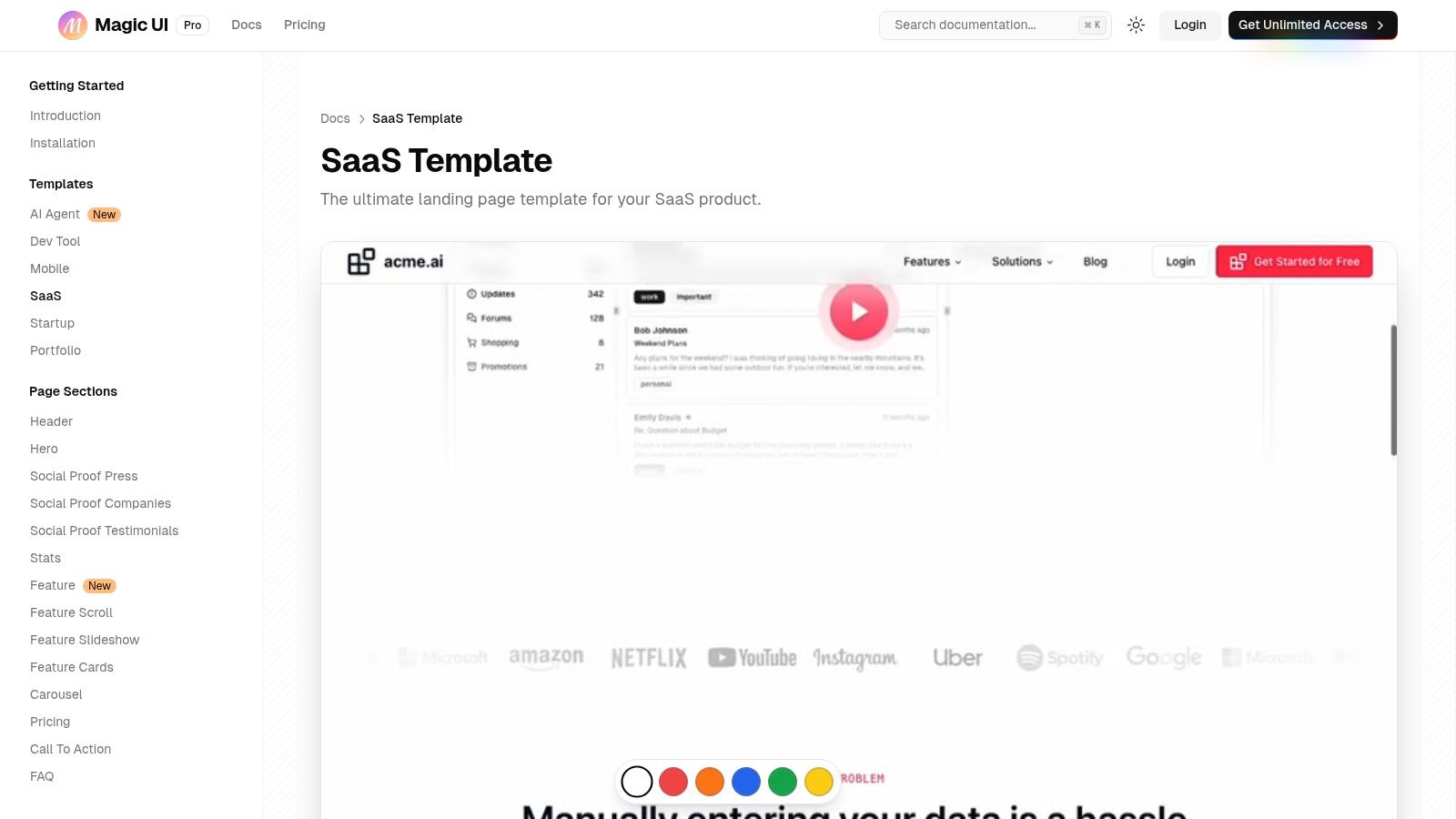 Magic UI Pro — SaaS Template