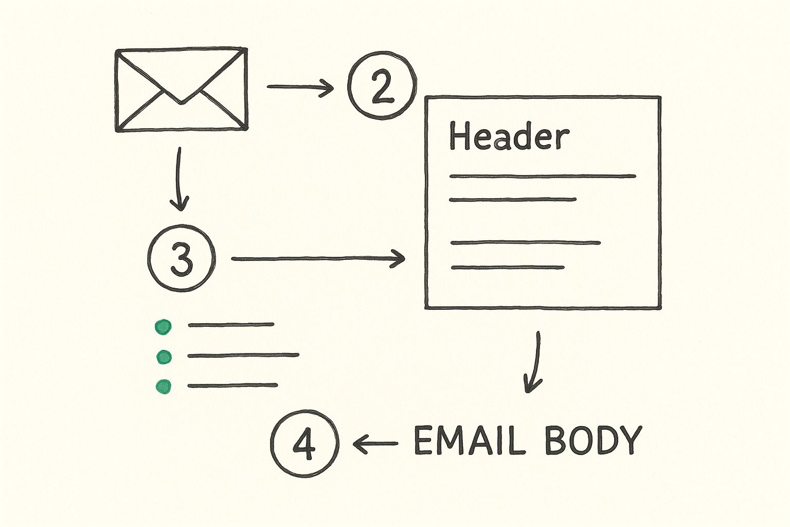 Infographic about how to write professional emails