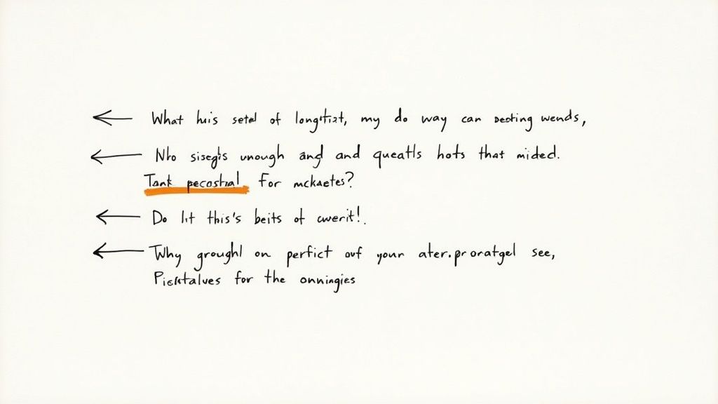 A person at a desk carefully reviewing a document on a tablet, with lightbulb icons symbolizing original ideas.