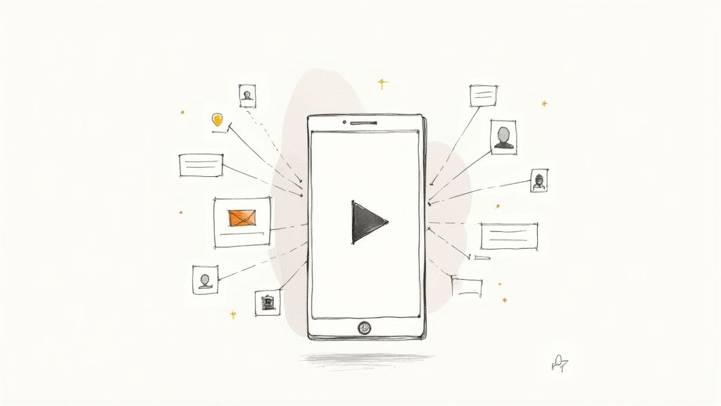 Woman creating video content for social media