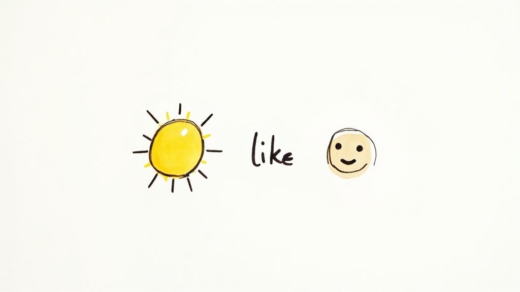Simile - Comparison between two unlike things using 'like' or 'as'