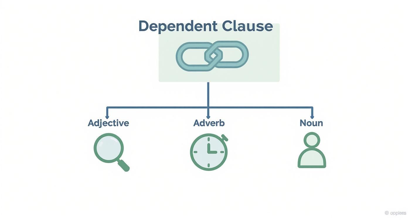 Infographic about clauses in grammar