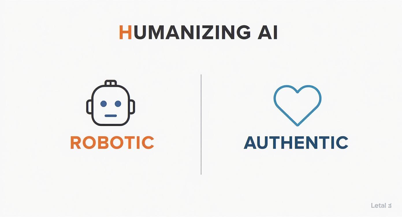 Infographic about how to humanize ai text