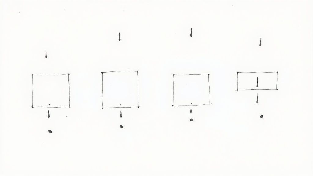 A person at a drafting table, using architectural tools to design a complex structure, symbolizing sentence construction.