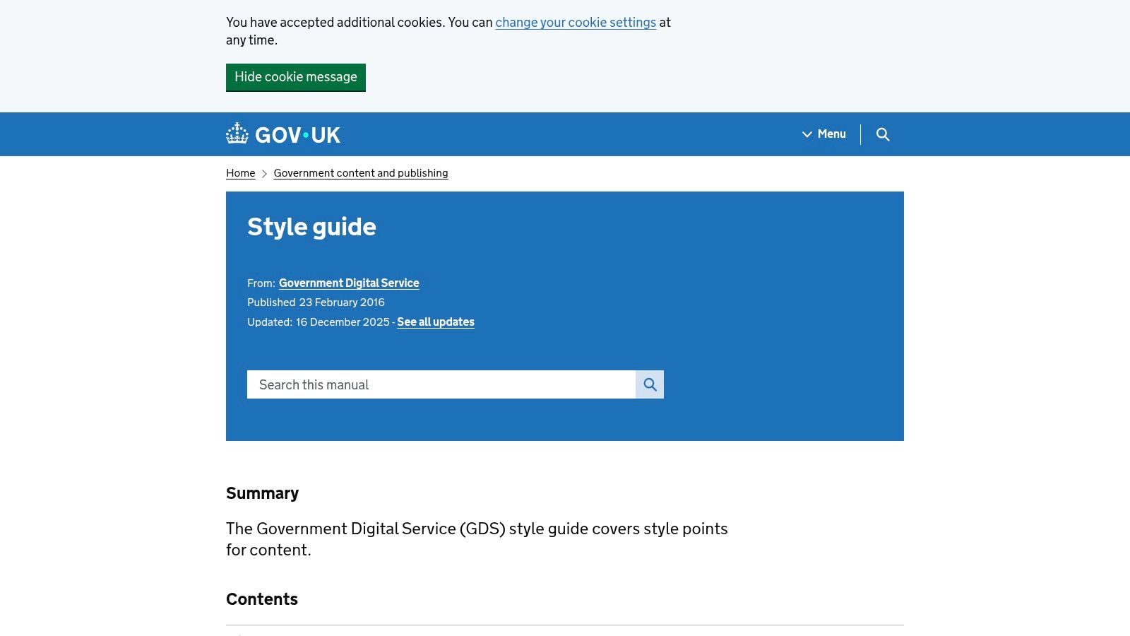 GOV.UK Style Guide (Government Digital Service)