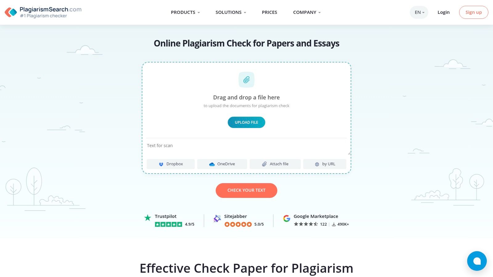 PlagiarismSearch — Free Trial + Paid Plans
