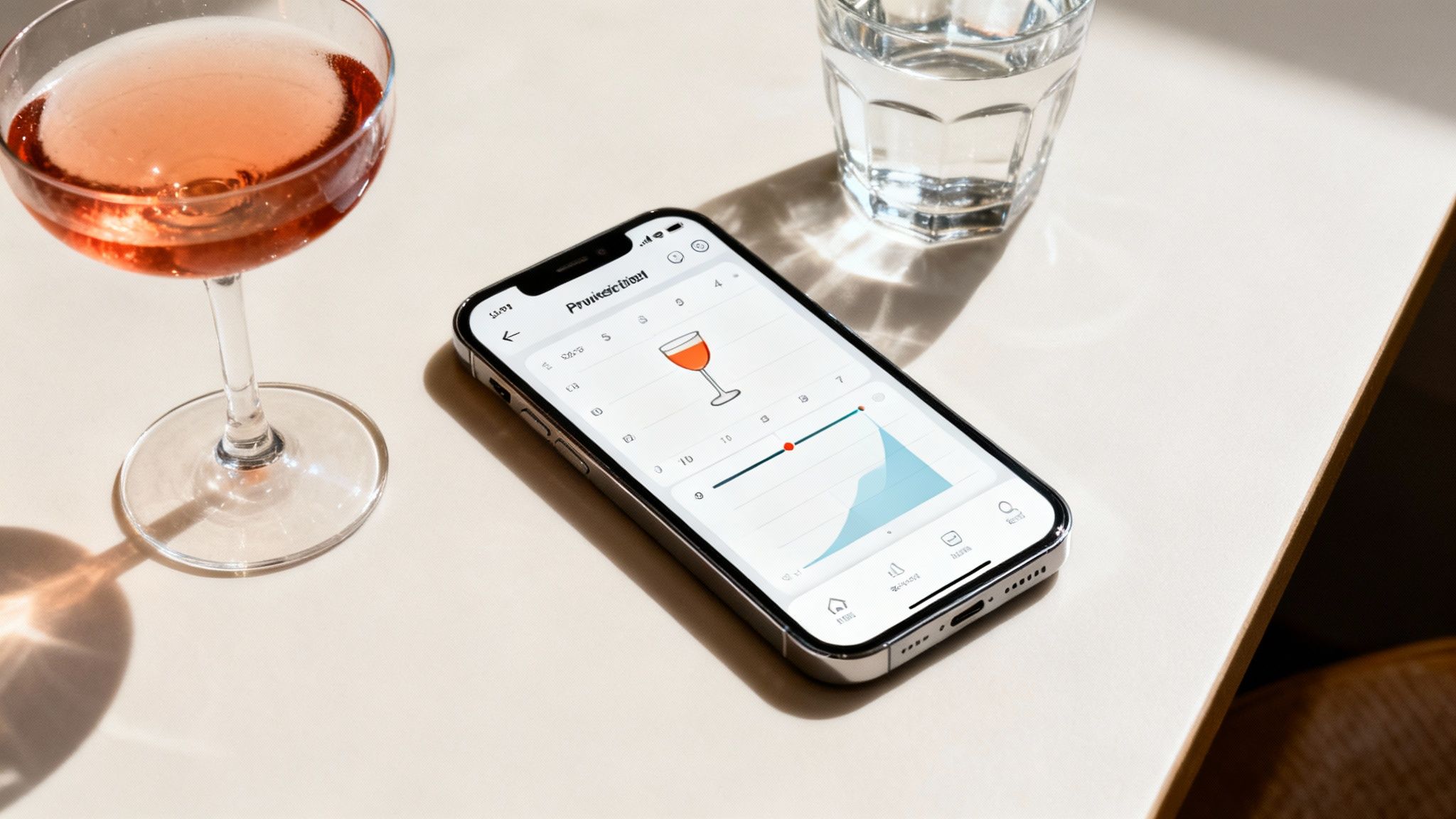 A group of friends responsibly enjoying drinks at a social gathering, with glasses of water visible among the alcoholic beverages.