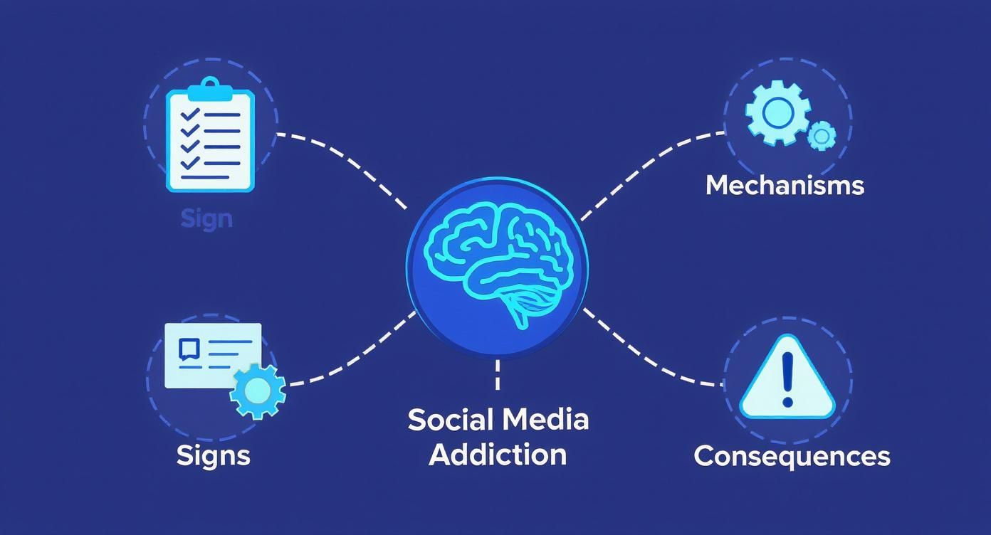 Infographic about social media and addiction