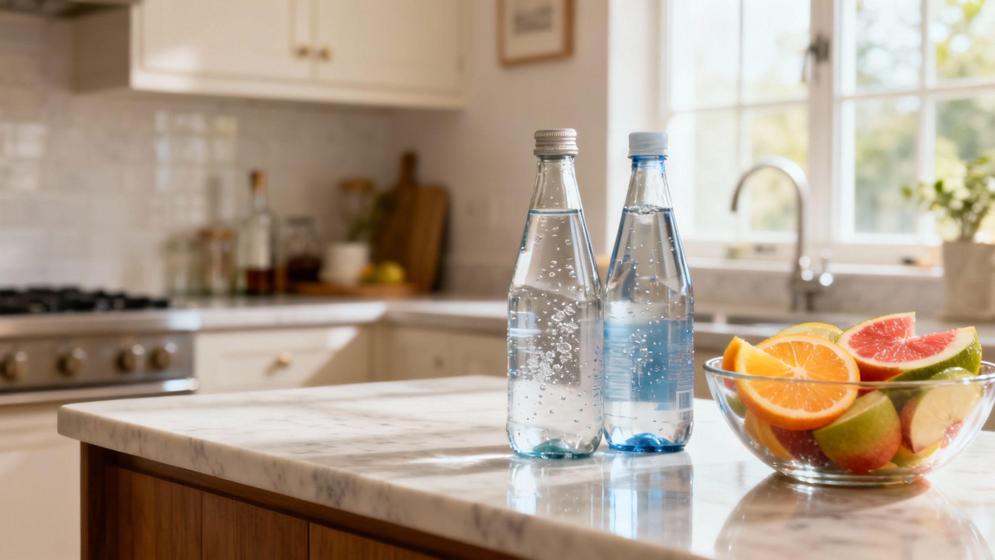 A person sitting in a calm, sunlit room, journaling with a cup of tea, representing a peaceful start to sobriety.