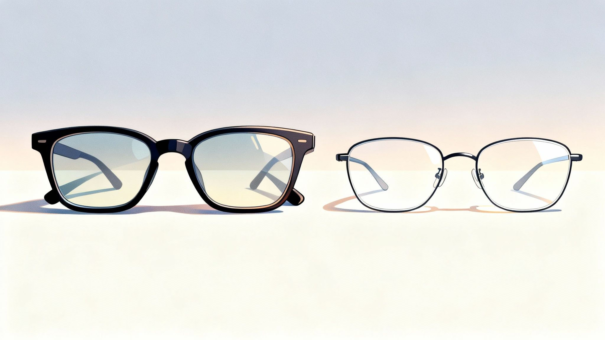 A person smiling, wearing thin, stylish glasses that don't distort their eyes.