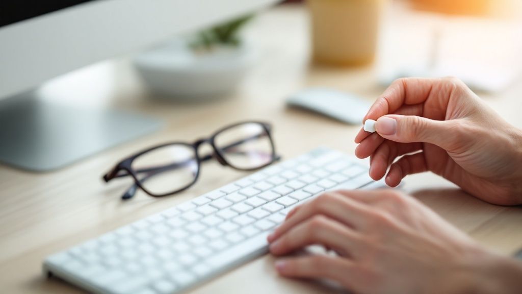 An eye doctor examining a patient's eyes with professional equipment