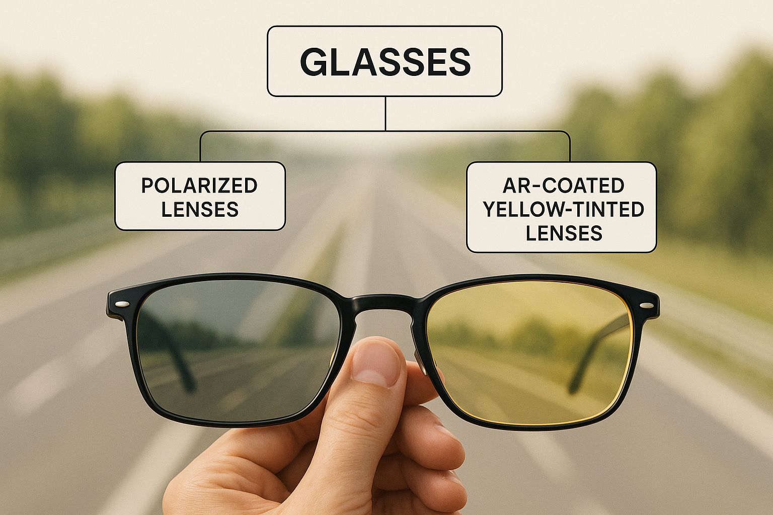 Infographic about best glasses for night driving