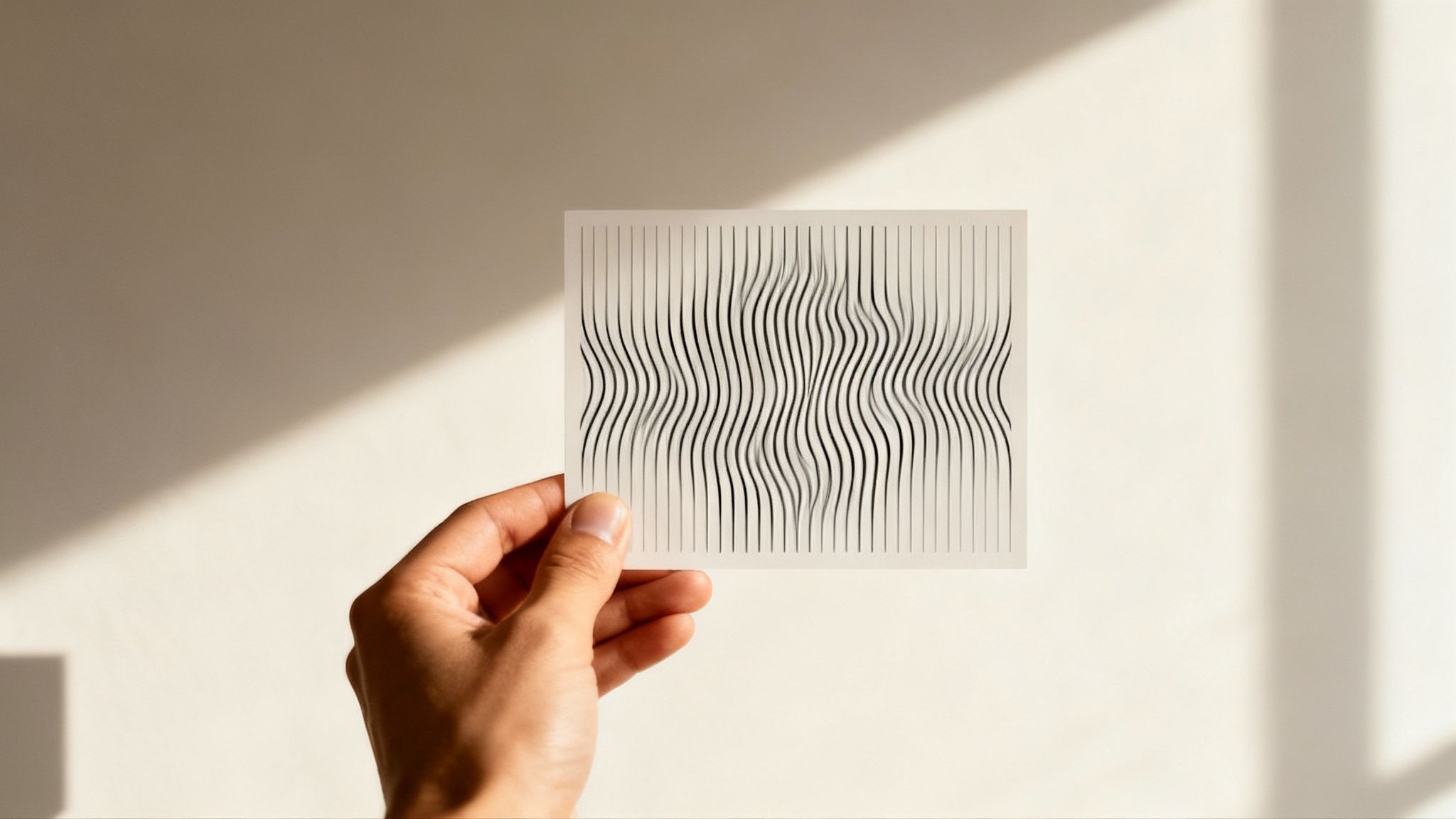 A visual example of an Amsler grid showing the straight lines distorted by macular degeneration