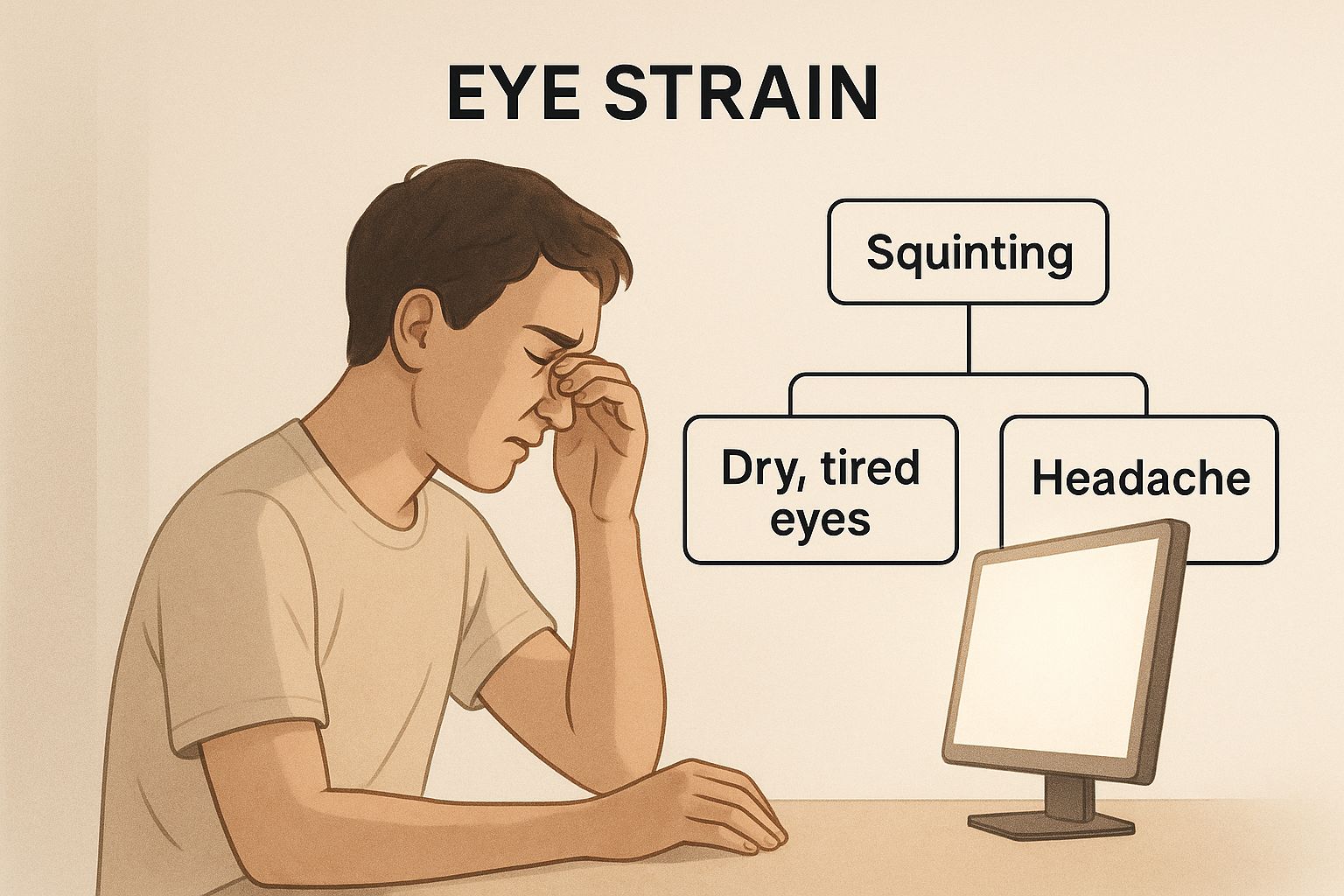 Infographic about symptoms of computer vision syndrome