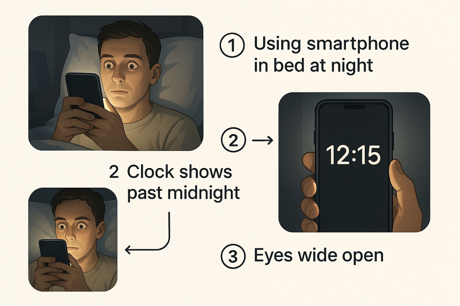 Infographic about screen time and sleep