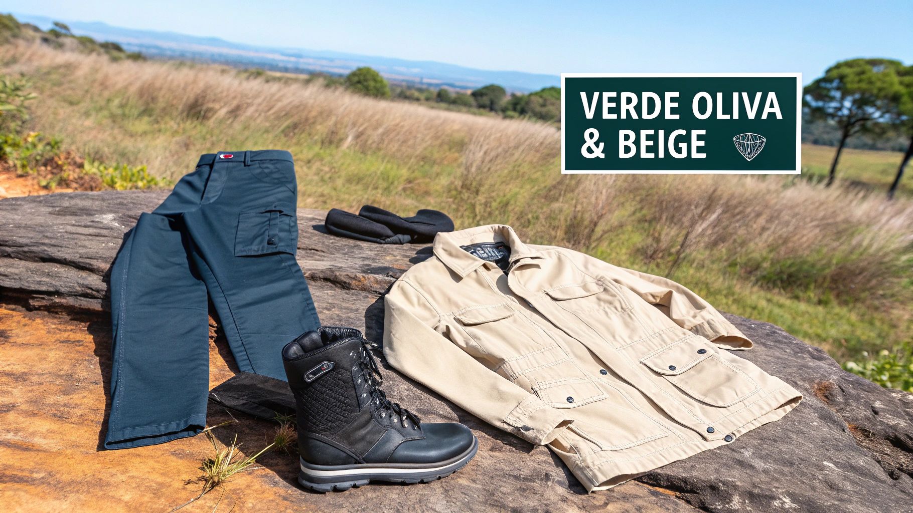 Olive Green and Tan (Verde Oliva e Beige Caldo)