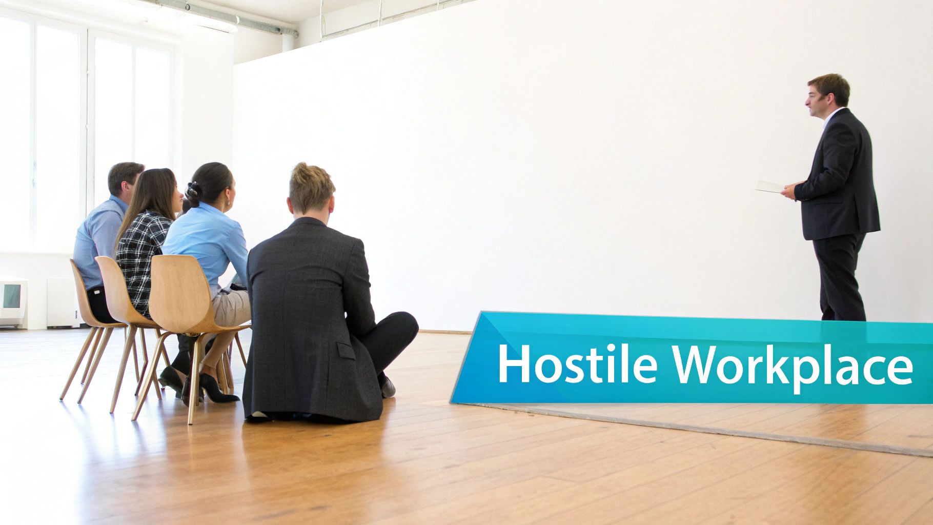 Equipo de RRHH analizando tipos de acoso en el lugar de trabajo