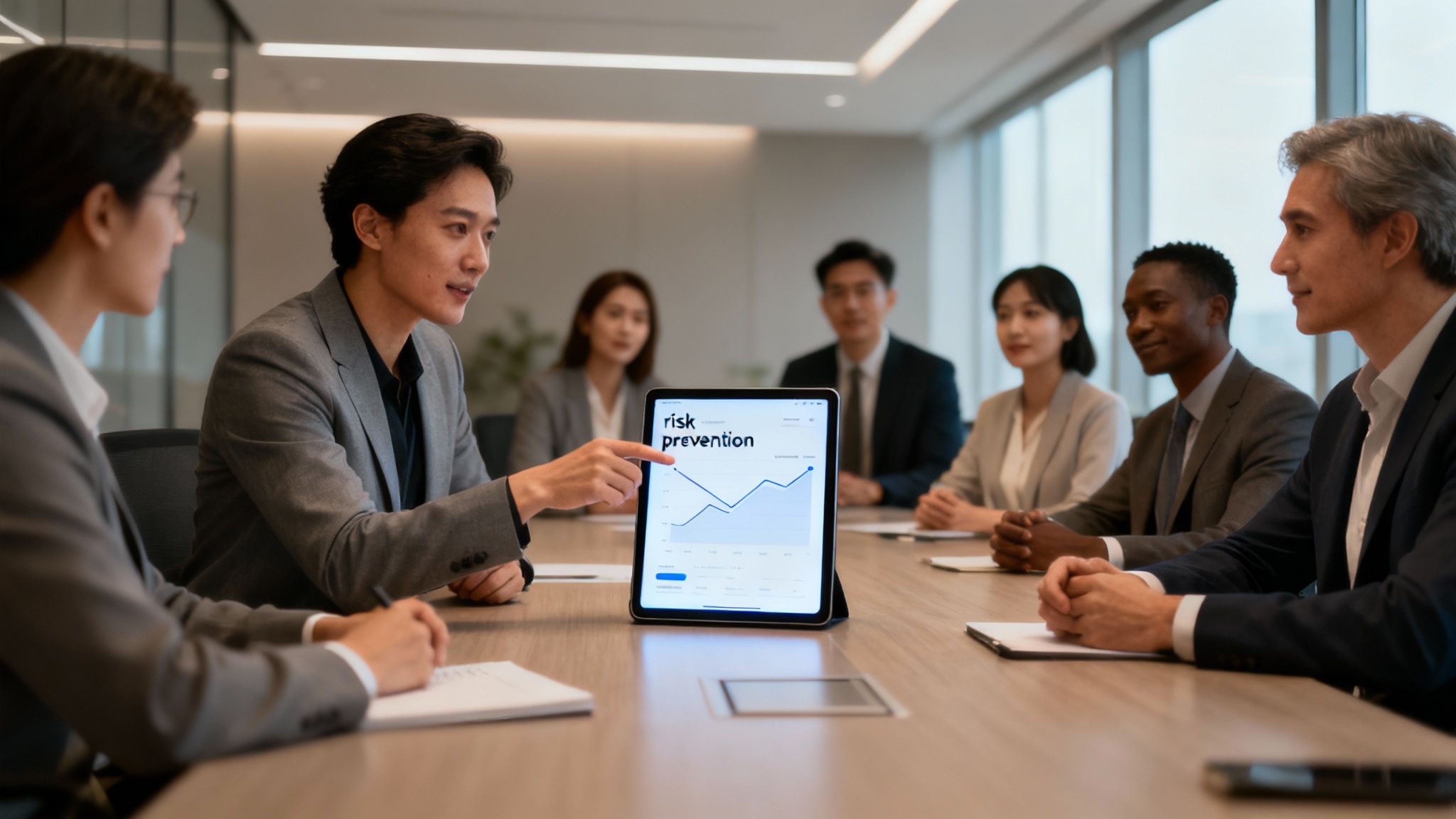 Plateforme d’IA éthique illustrant la gestion des risques proactive en entreprise.