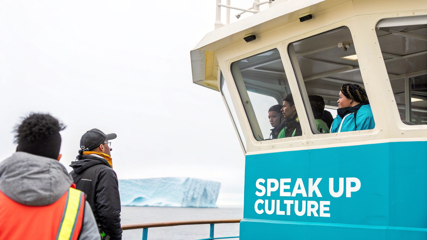 Reunião de equipe praticando cultura de voz ativa com diálogo aberto