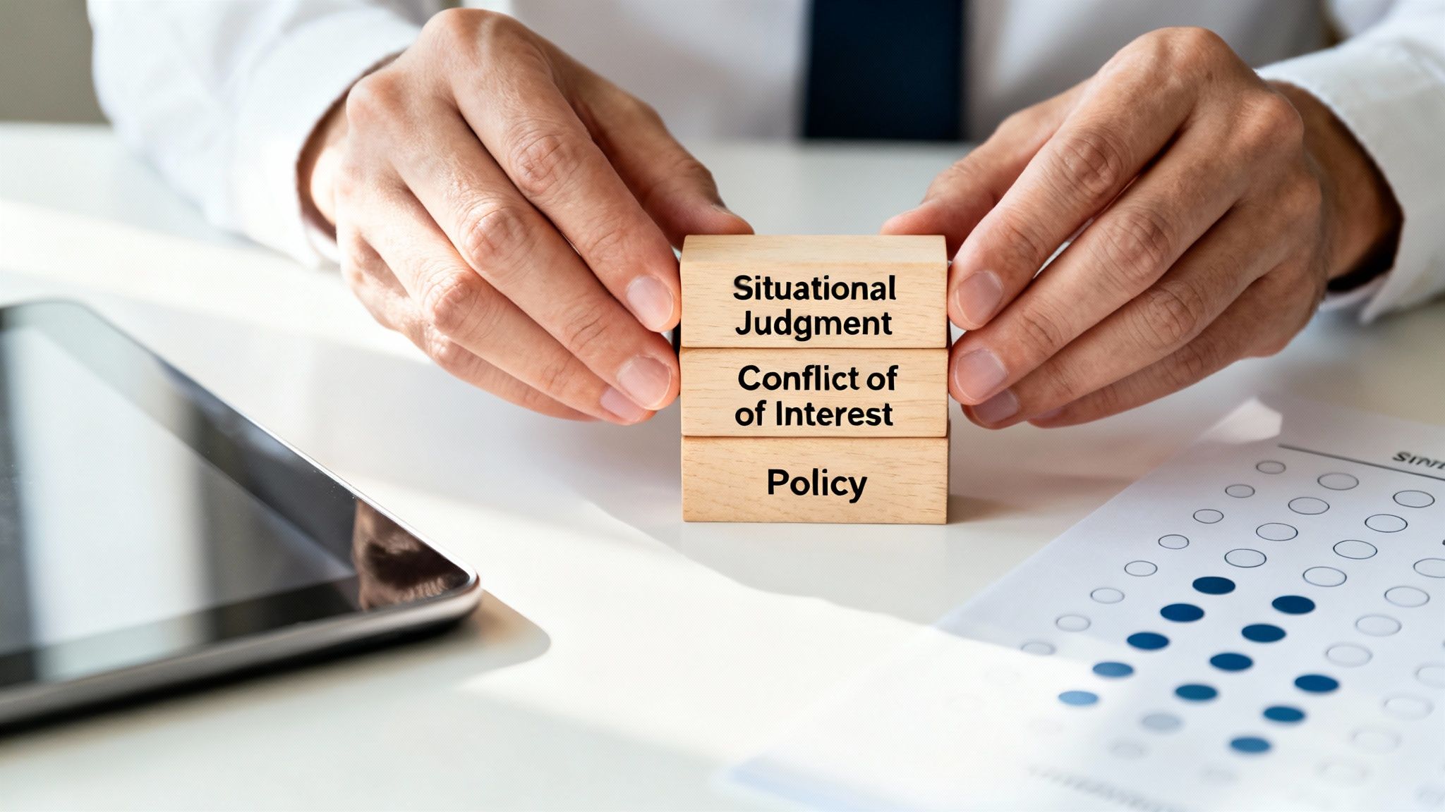 Équipe de conformité analysant une évaluation d’éthique organisationnelle.