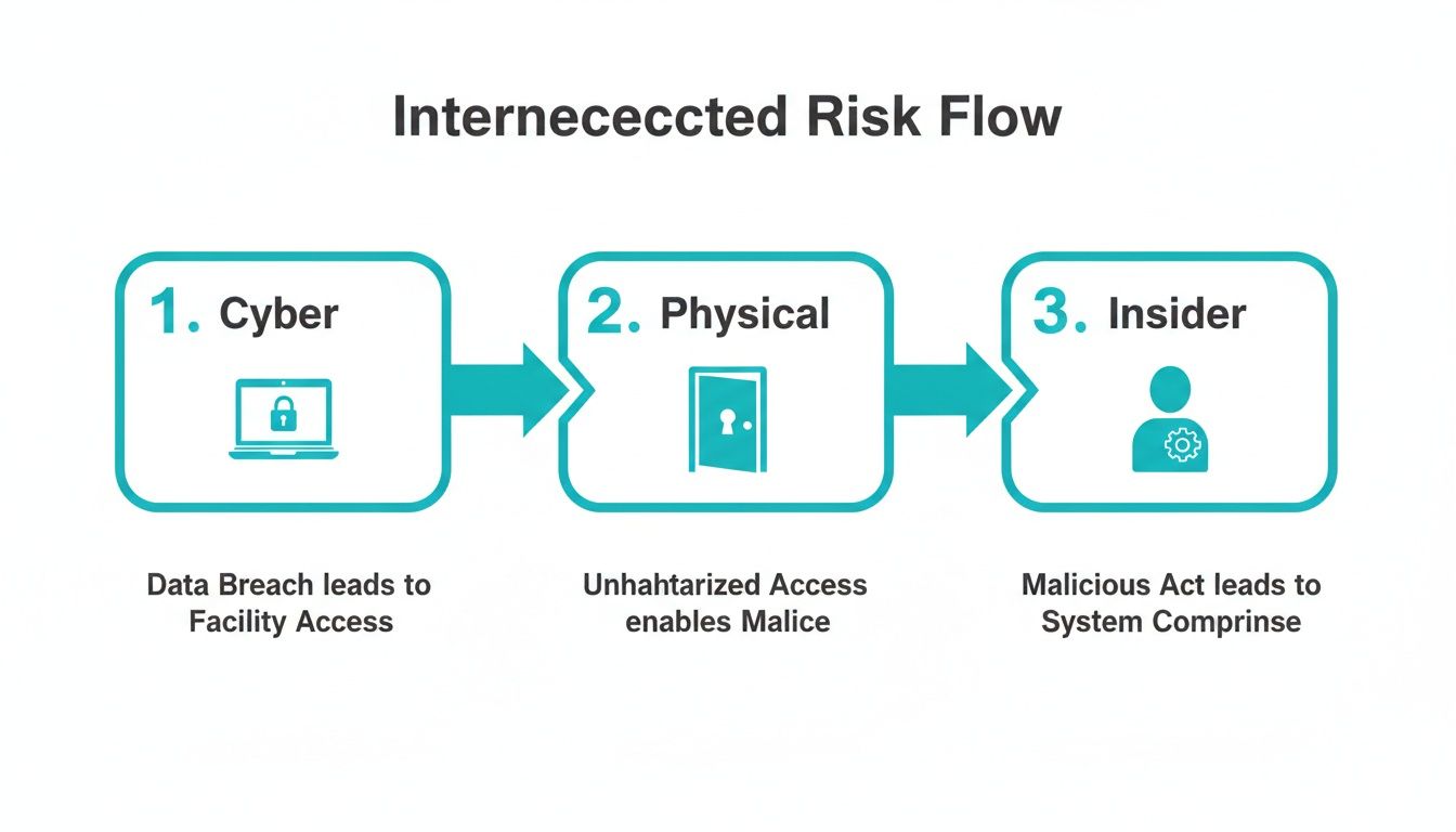 Equipe realizando avaliação de risco de segurança