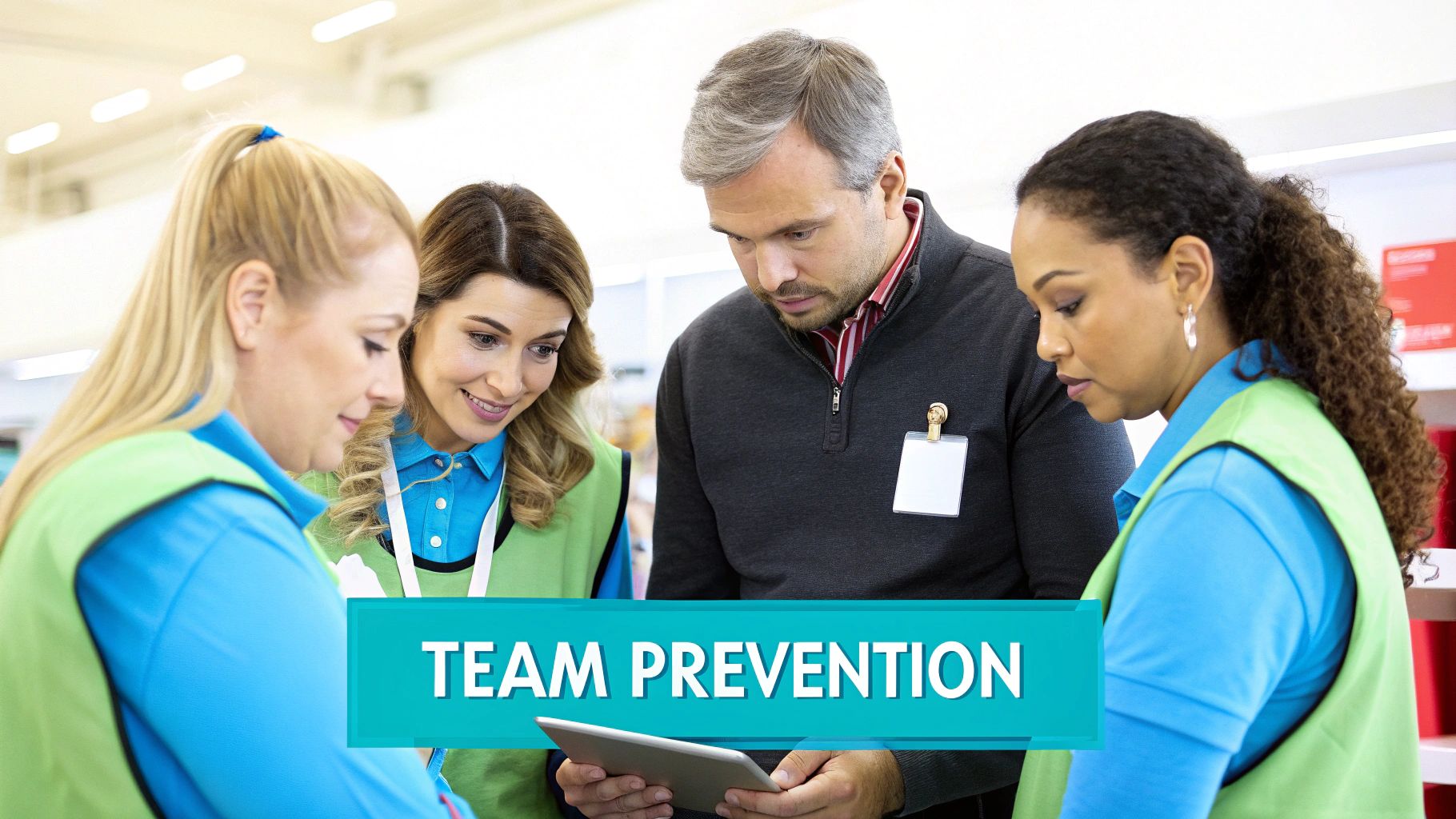 Store employee monitoring high-risk retail areas