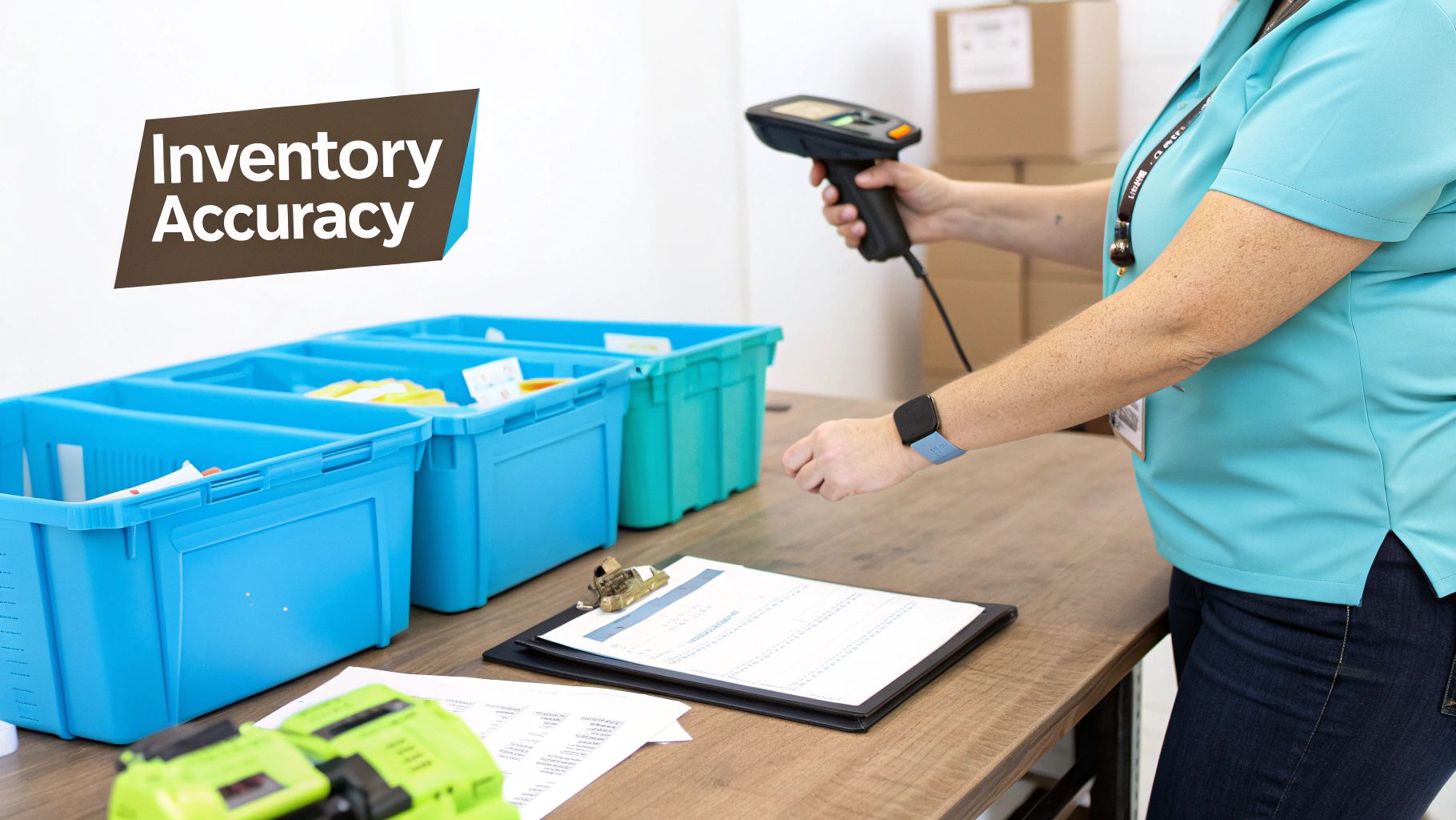 Retail stockroom with organized inventory controls