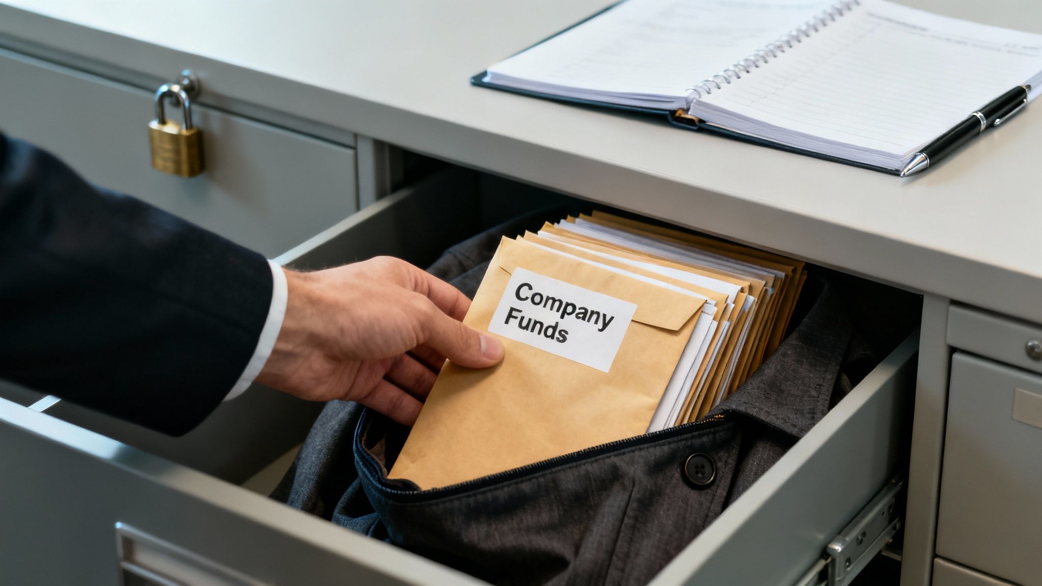 “Painel ilustrando indicadores de risco de má conduta de funcionários”