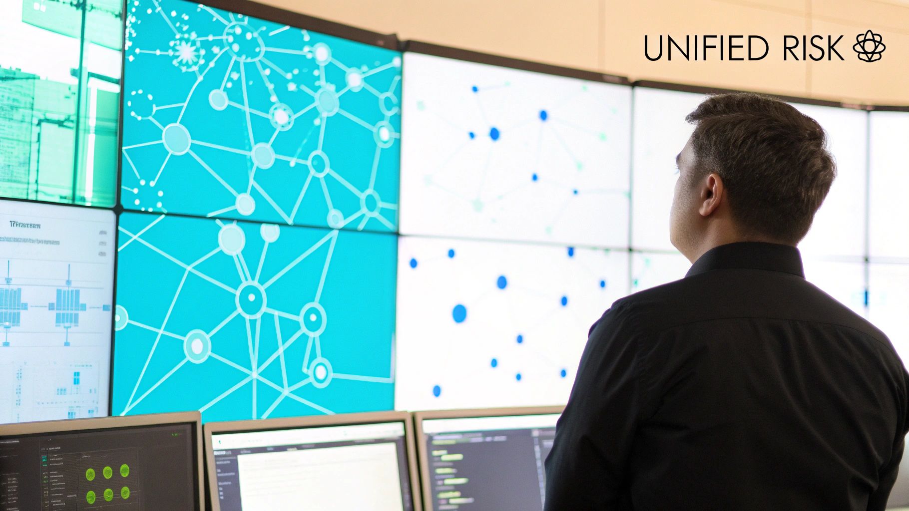 Enterprise and risk management software dashboard with real-time analytics