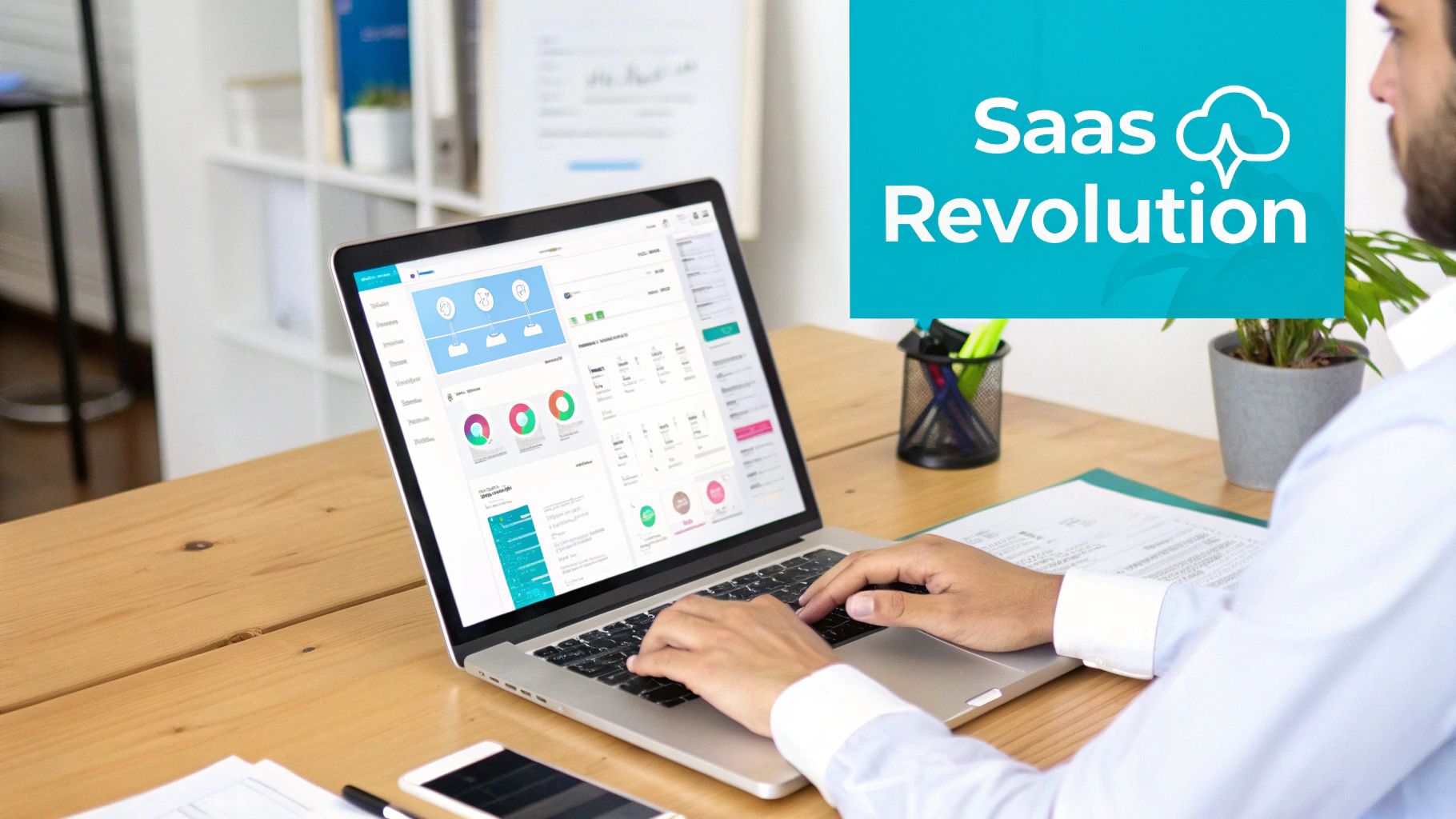 Illustration explaining the evolution of SaaS and B2B from traditional software