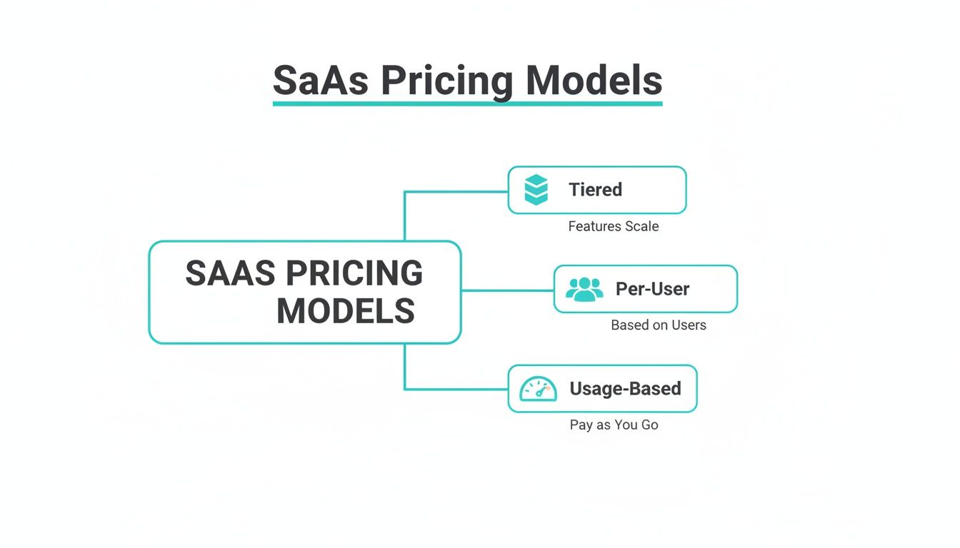 Diagram explaining the SaaS B2B business model workflow