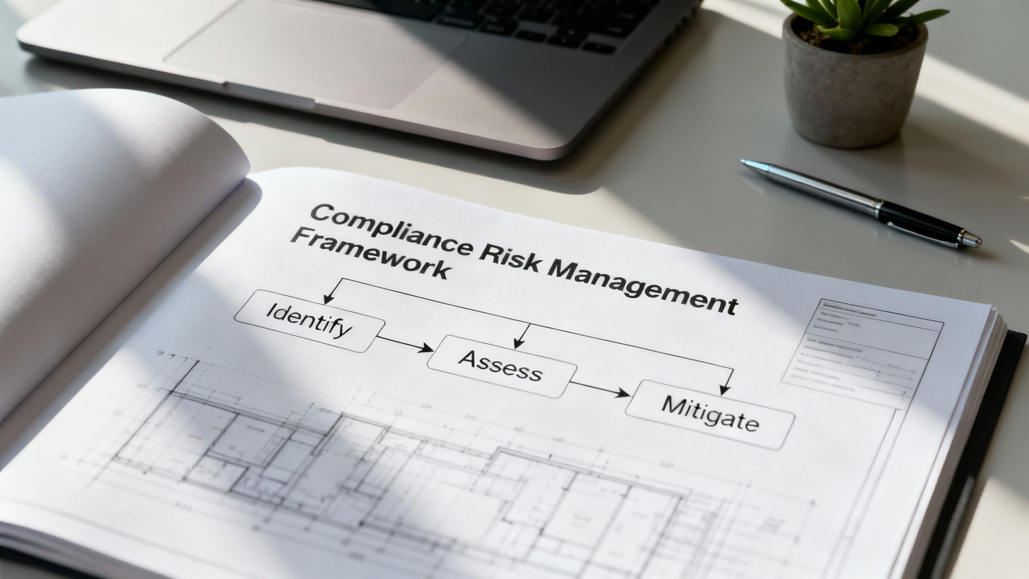 Compliance team reviewing proactive risk management controls.