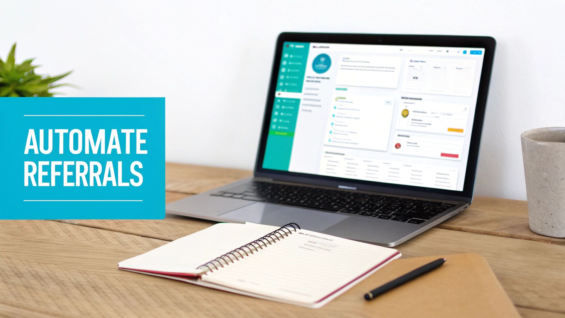 Dashboard view of referral programs software tracking user conversions