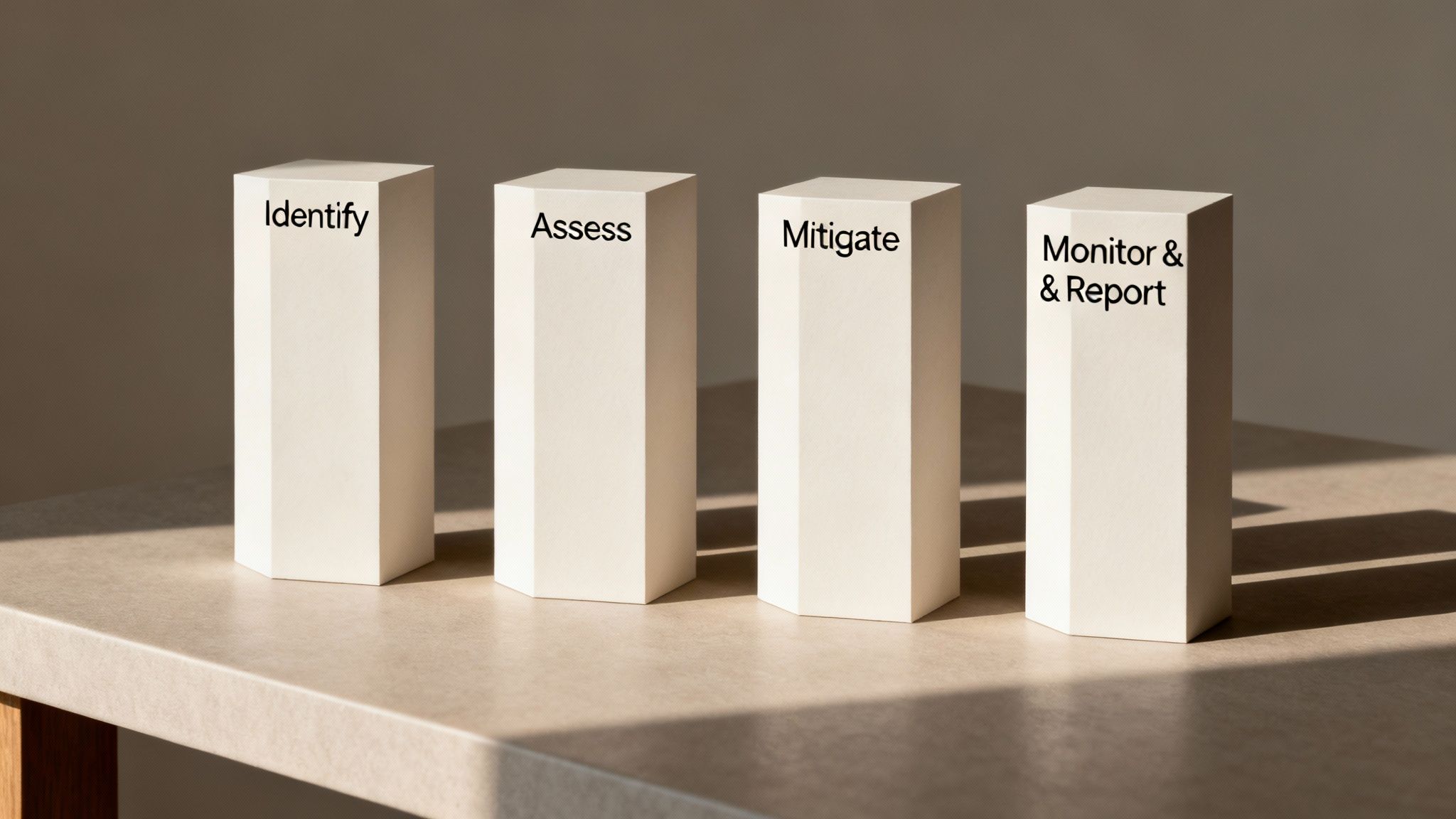 Ethical AI dashboard showing compliance risk indicators.